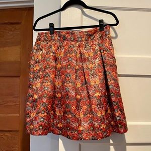 Anthropologie Maeve orange floral skirt